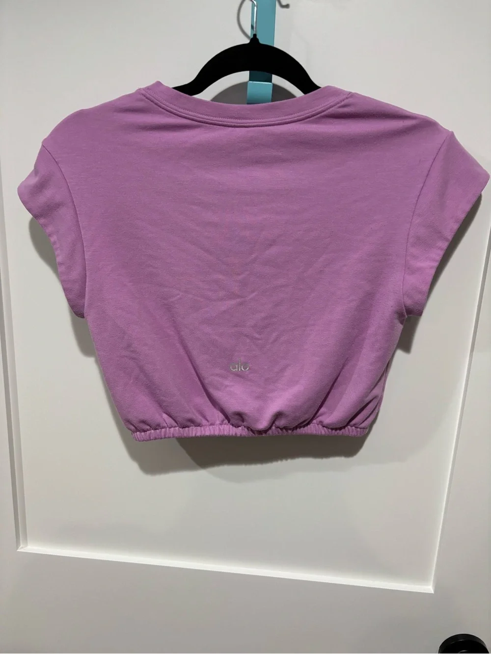 Alo Yoga Dreamy Crop Short Sleeve Top Lavender XS